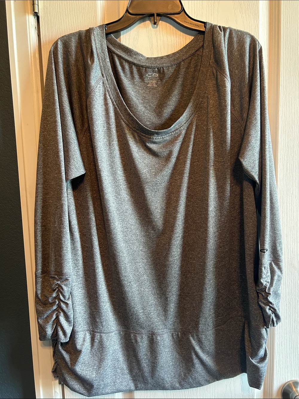 Champion Gray Long Sleeve Scoop Neck Top